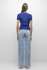 SIMKHAI MALLORIE SCALLOPED KNIT POLO
