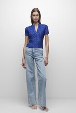 SIMKHAI MALLORIE SCALLOPED KNIT POLO