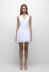 SIMKHAI BROOKE COTTON HALTER MINI DRESS