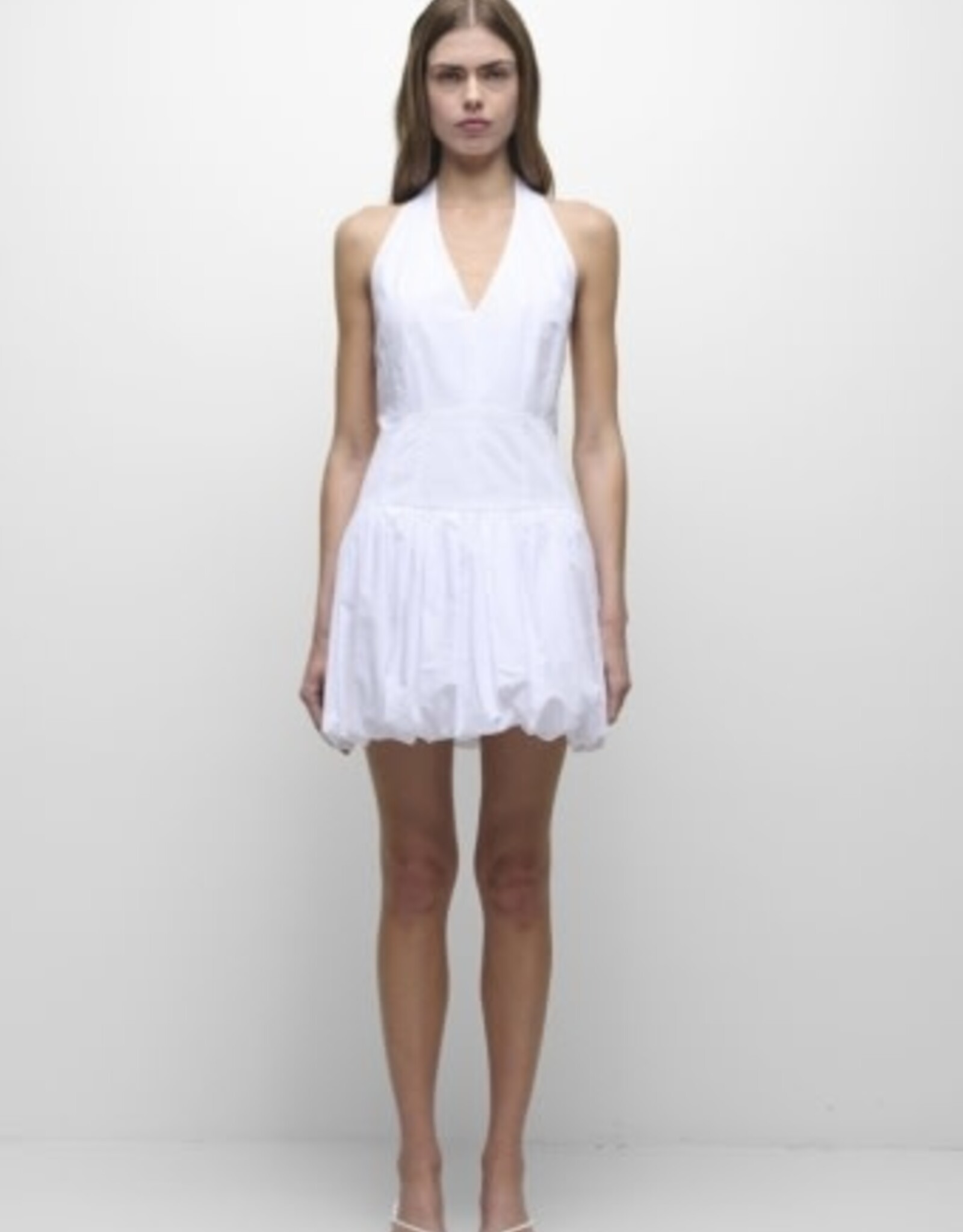 SIMKHAI BROOKE COTTON HALTER MINI DRESS