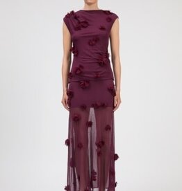 SIMKHAI CORA FLORAL APPLIQUE MIDI SKIRT