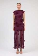 SIMKHAI CORA FLORAL APPLIQUE MIDI SKIRT