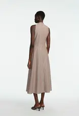 Lela Rose Striped Heathered Cotton Draped Halter Dress