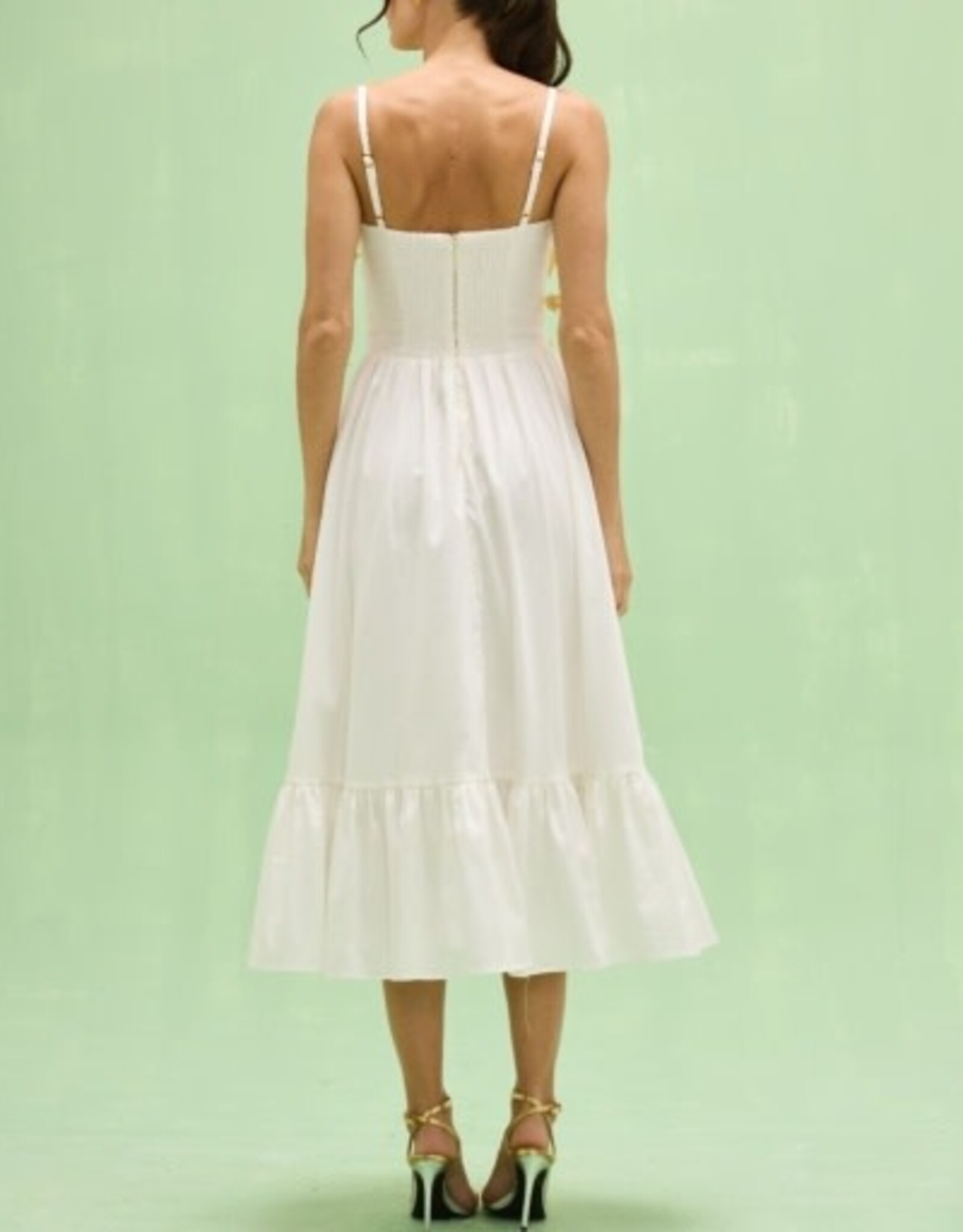 PatBo TRICOLINE LOTUS MIDI DRESS