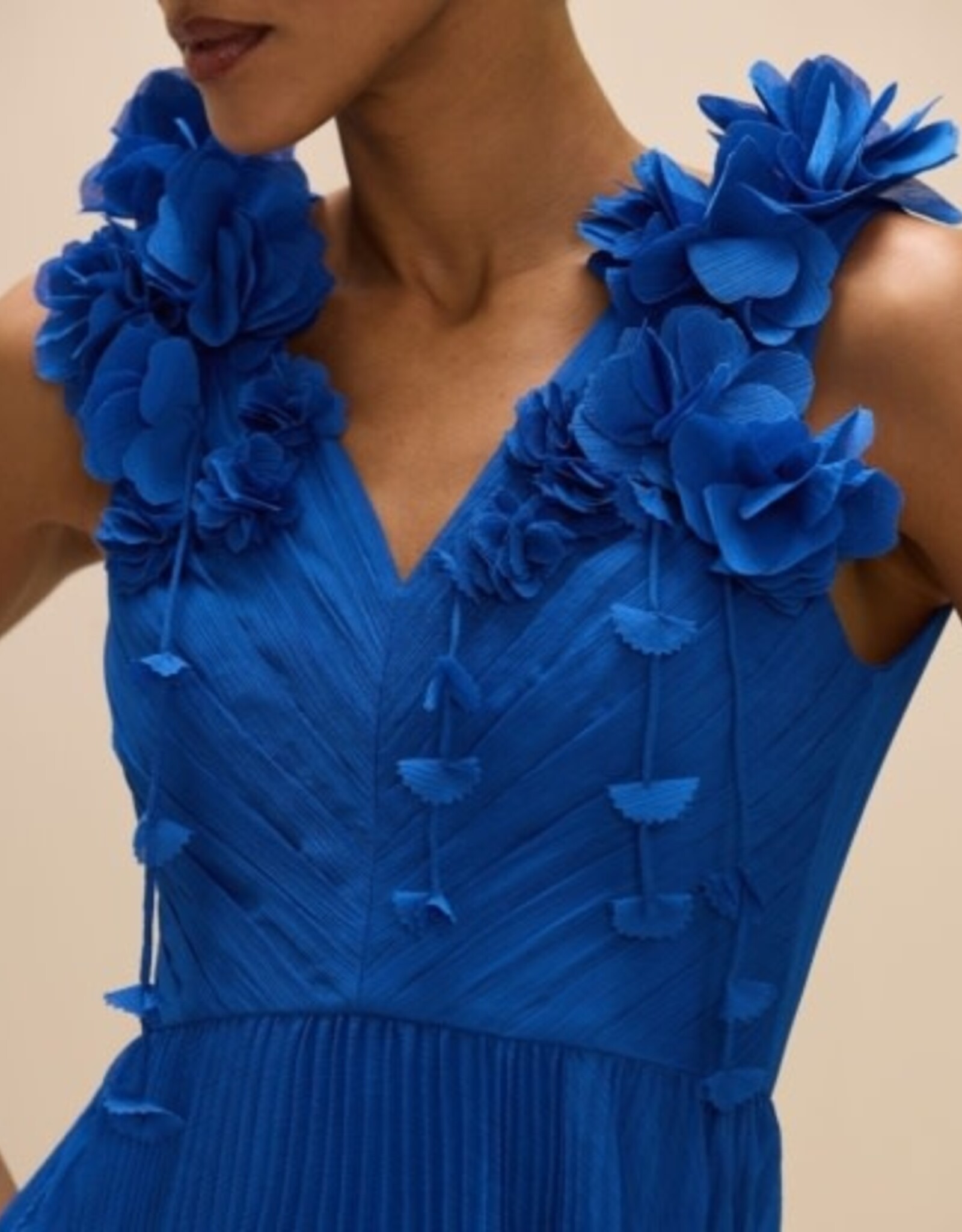 PatBo CHIFFON CARMEN FLOWERS MAXI DRESS
