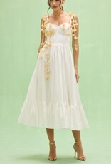 PatBo TRICOLINE LOTUS MIDI DRESS