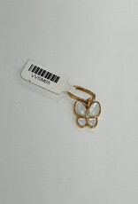 Sennod Jewelry Design VVSM05-Mother of Pearl Butterfly w/ Crystals- Gold