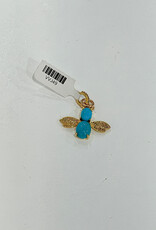Sennod Jewelry Design VVJ49- Turquoise & Diamond Bee- Gold