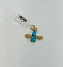 Sennod Jewelry Design VVJ49- Turquoise & Diamond Bee- Gold
