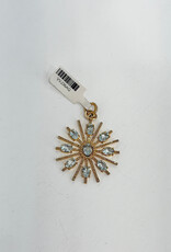 Sennod Jewelry Design VVJ36AQ-Modern Sun- Stone & Diamond- Aquamarine/Gold