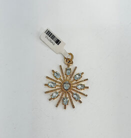 Sennod Jewelry Design VVJ36AQ-Modern Sun- Stone & Diamond- Aquamarine/Gold