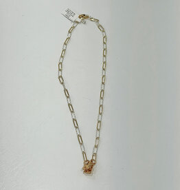 Sennod Jewelry Design N1399G-18 - Two Tone Paperclip Vignette Chain 18"- 14K Gold Filled & Sterling