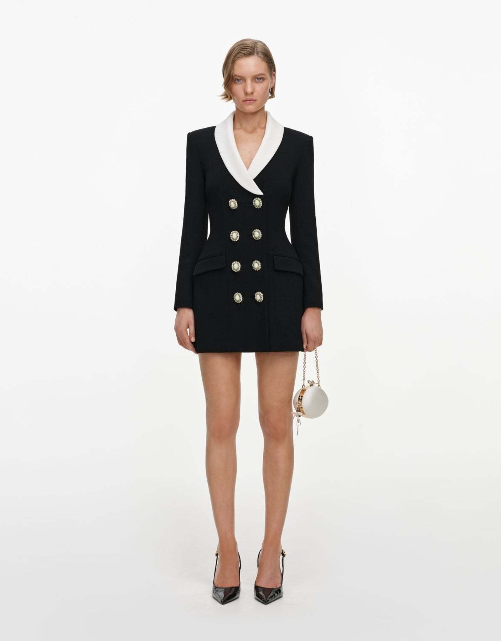 Self Portrait BLACK TAILORED BLAZER MINI DRESS