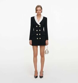 Self Portrait BLACK TAILORED BLAZER MINI DRESS