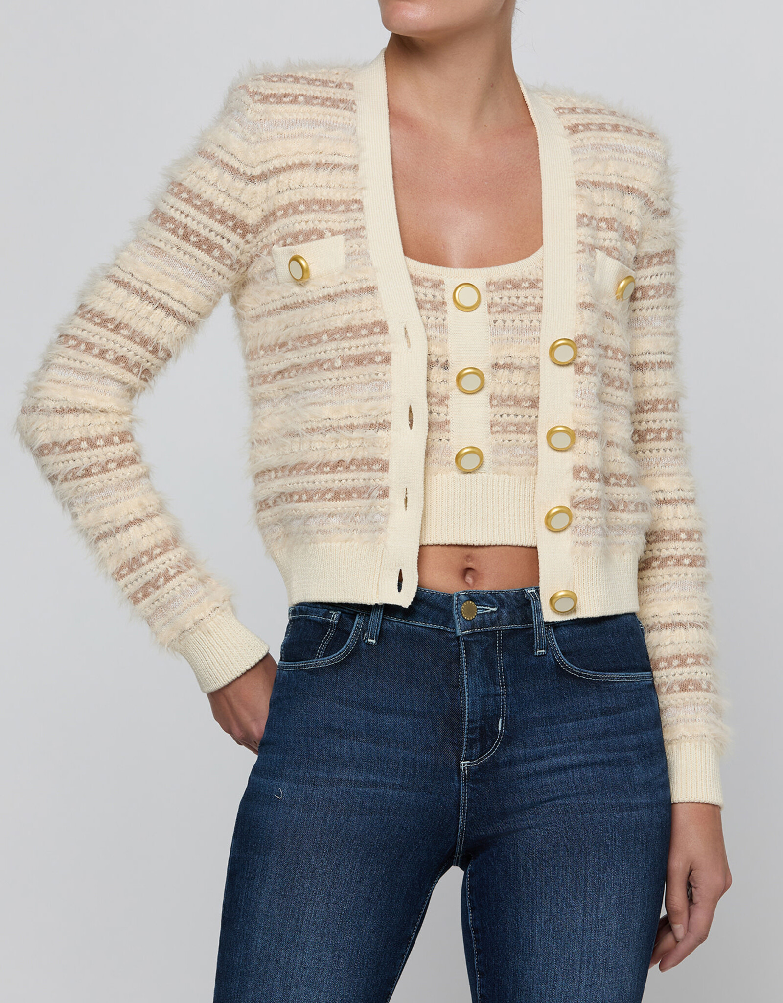 L'AGENCE ARIADNE MIXD STITCH CARDI