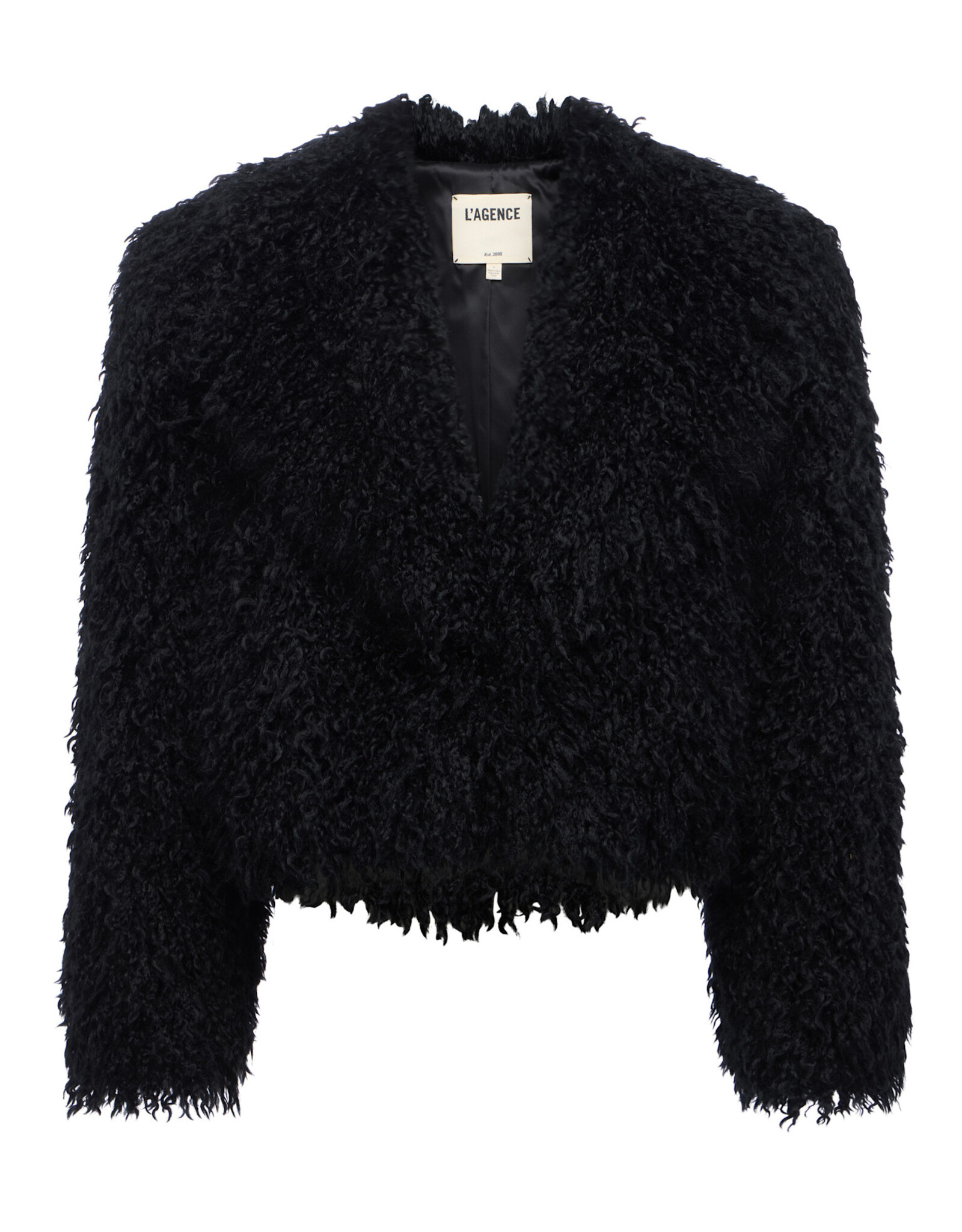 L'AGENCE AURA CROP FAUX FUR JACKET