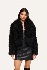 L'AGENCE AURA CROP FAUX FUR JACKET
