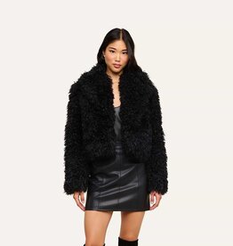 L'AGENCE AURA CROP FAUX FUR JACKET