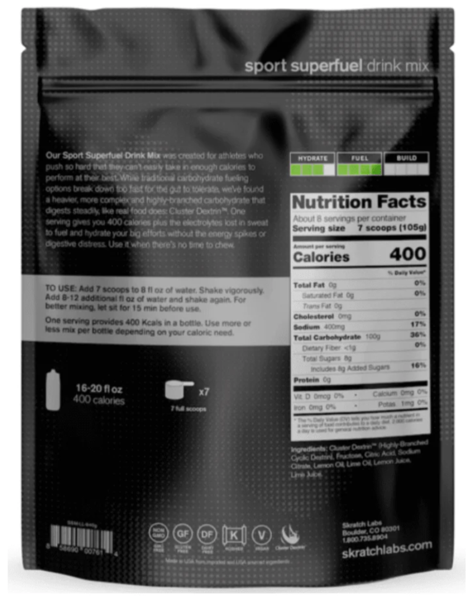 Scratch Labs Skratch Labs - Super High-Carb Sport Drink Mix: Lemon + Lime (840g)