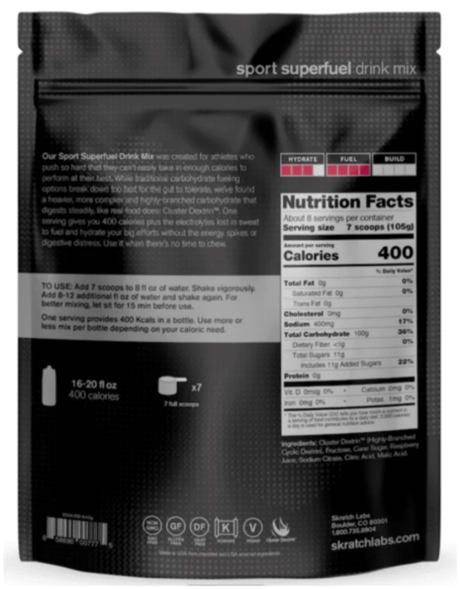 Scratch Labs Skratch Labs - Super High-Carb Sport Drink Mix: Raspberry (840g)