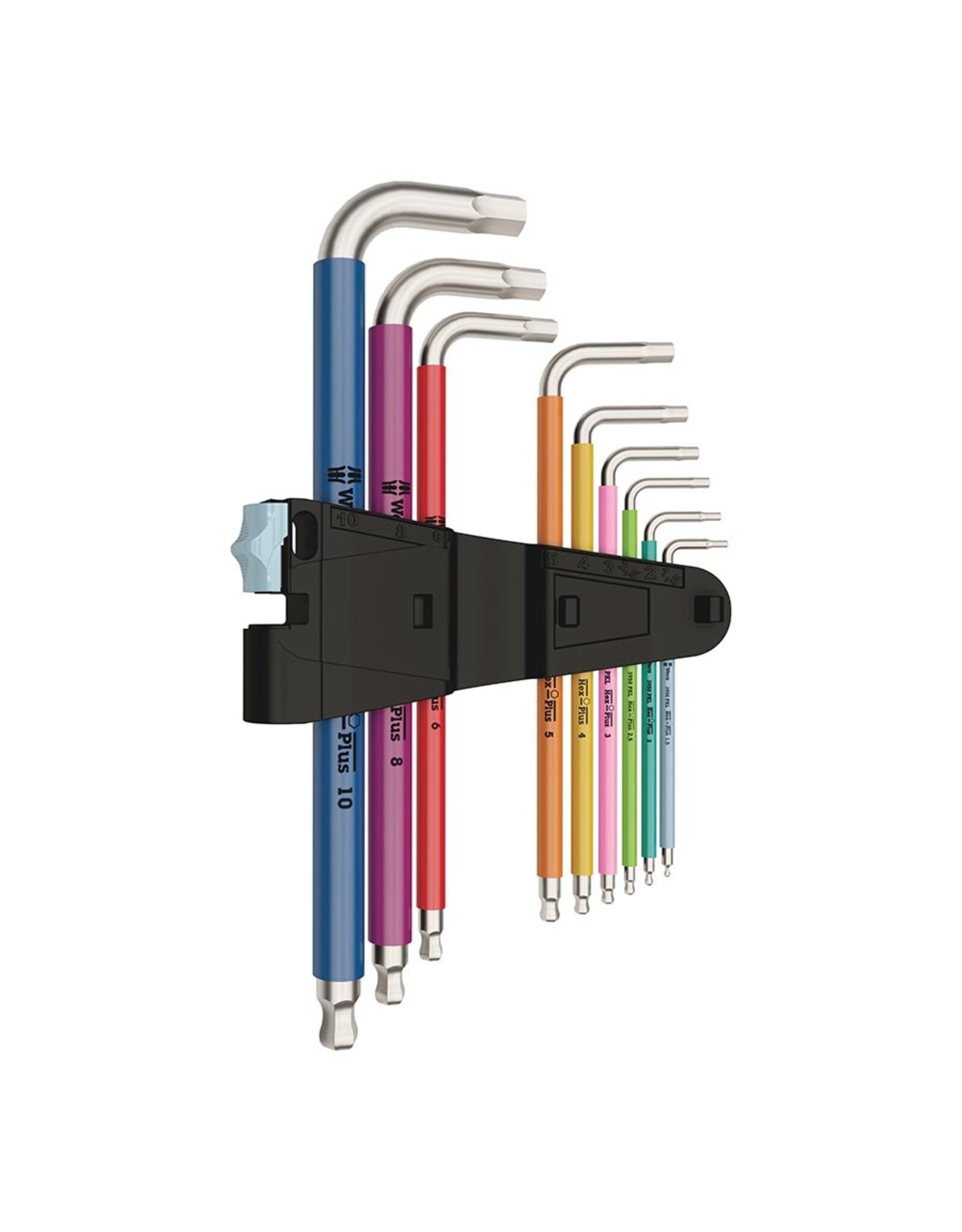 Wera Wera, 3950 SPKL, Hex Wrench, 9pcs Set, Multicolor Long Arm Hex, Set, Metric