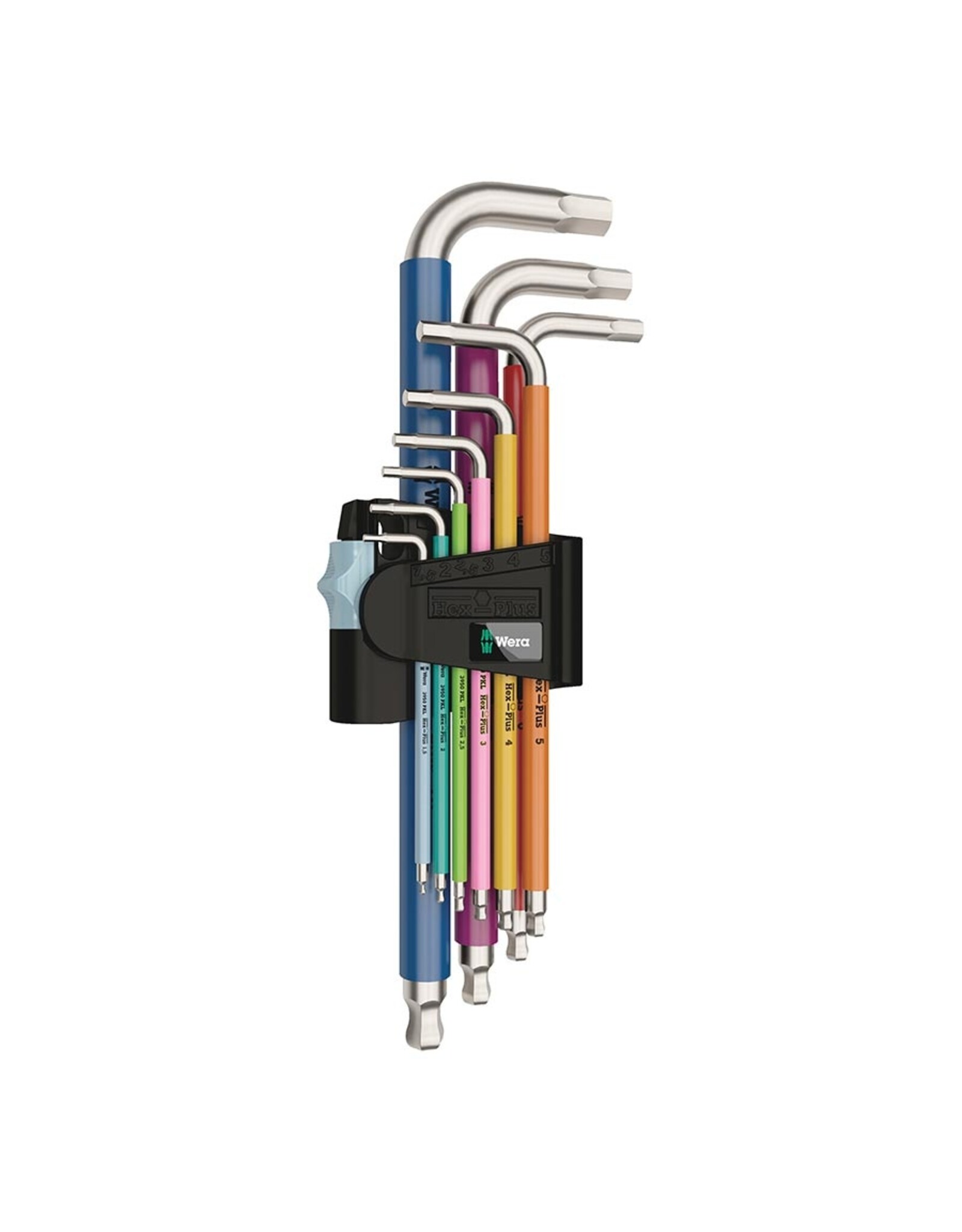 Wera Wera, 3950 SPKL, Hex Wrench, 9pcs Set, Multicolor Long Arm Hex, Set, Metric