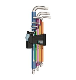 Wera Wera, 3950 SPKL, Hex Wrench, 9pcs Set, Multicolor Long Arm Hex, Set, Metric