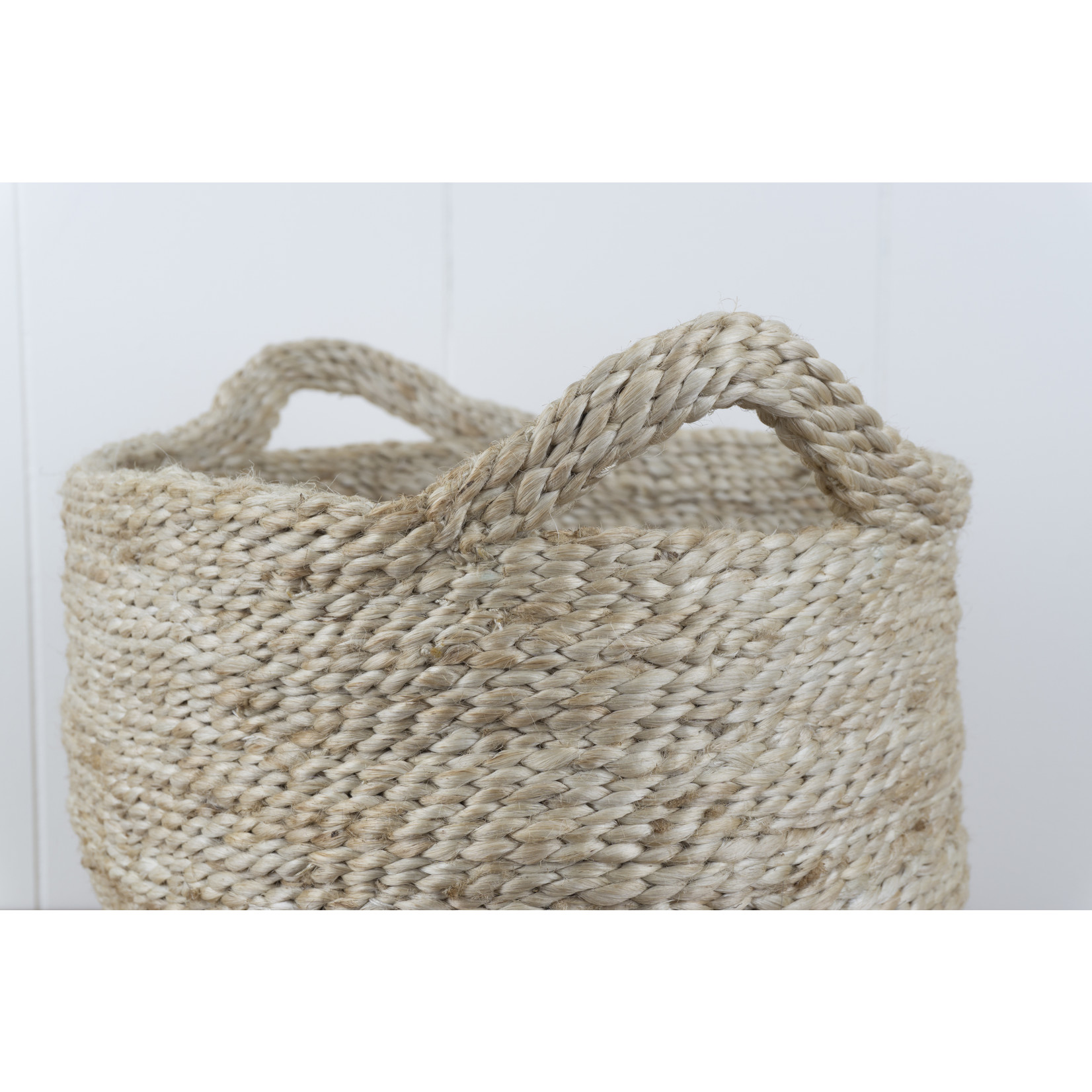 Small Oval Jute Basket Three Bales Home Supply