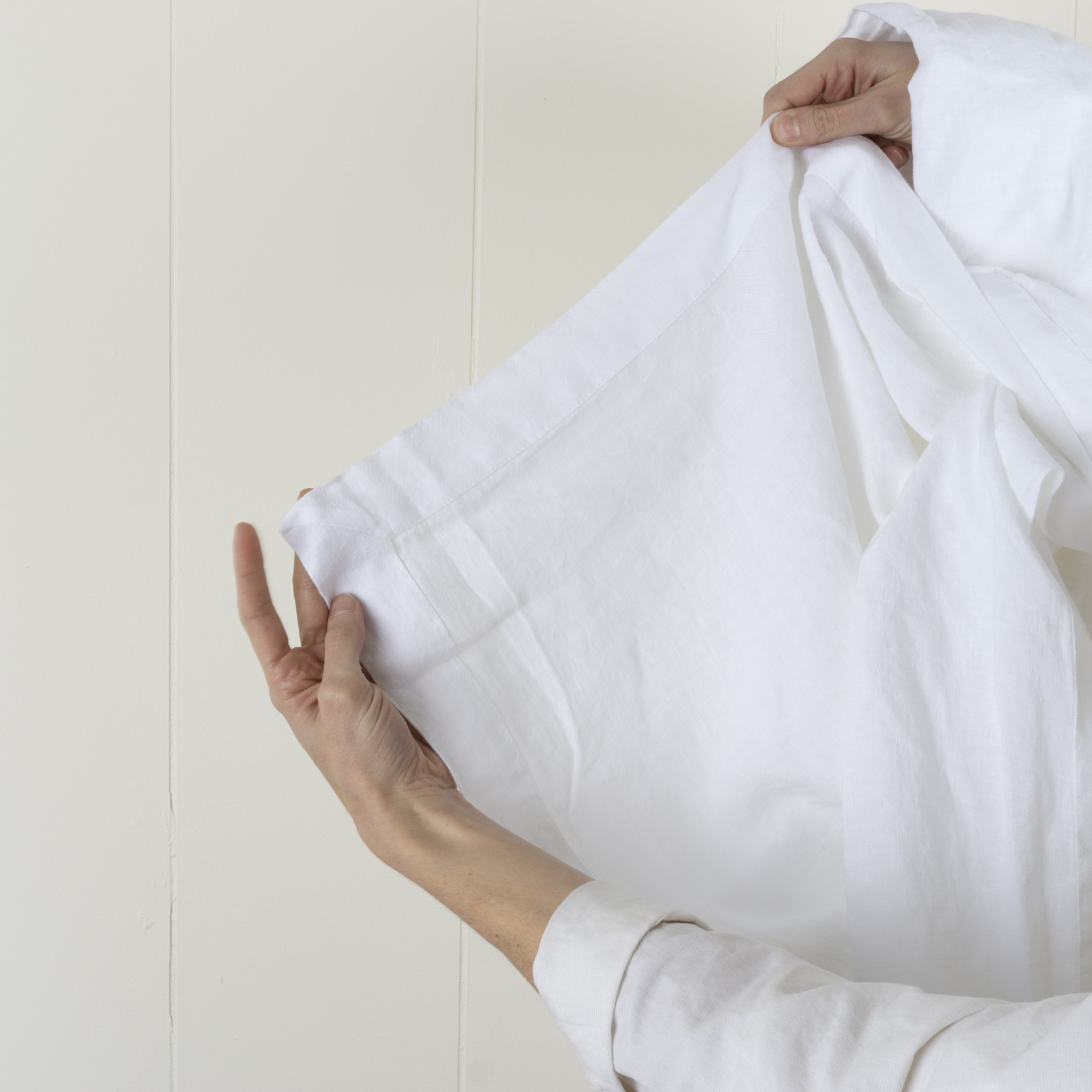 Linen Flat Sheet white Three Bales Home Supply