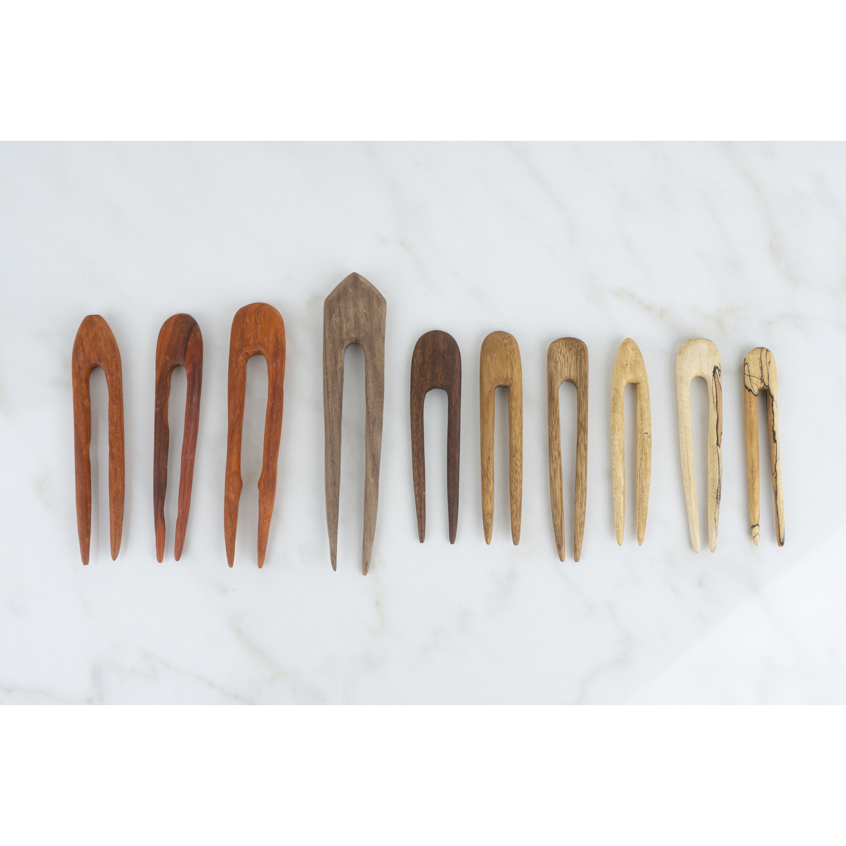 Hand-carved Hair Forks