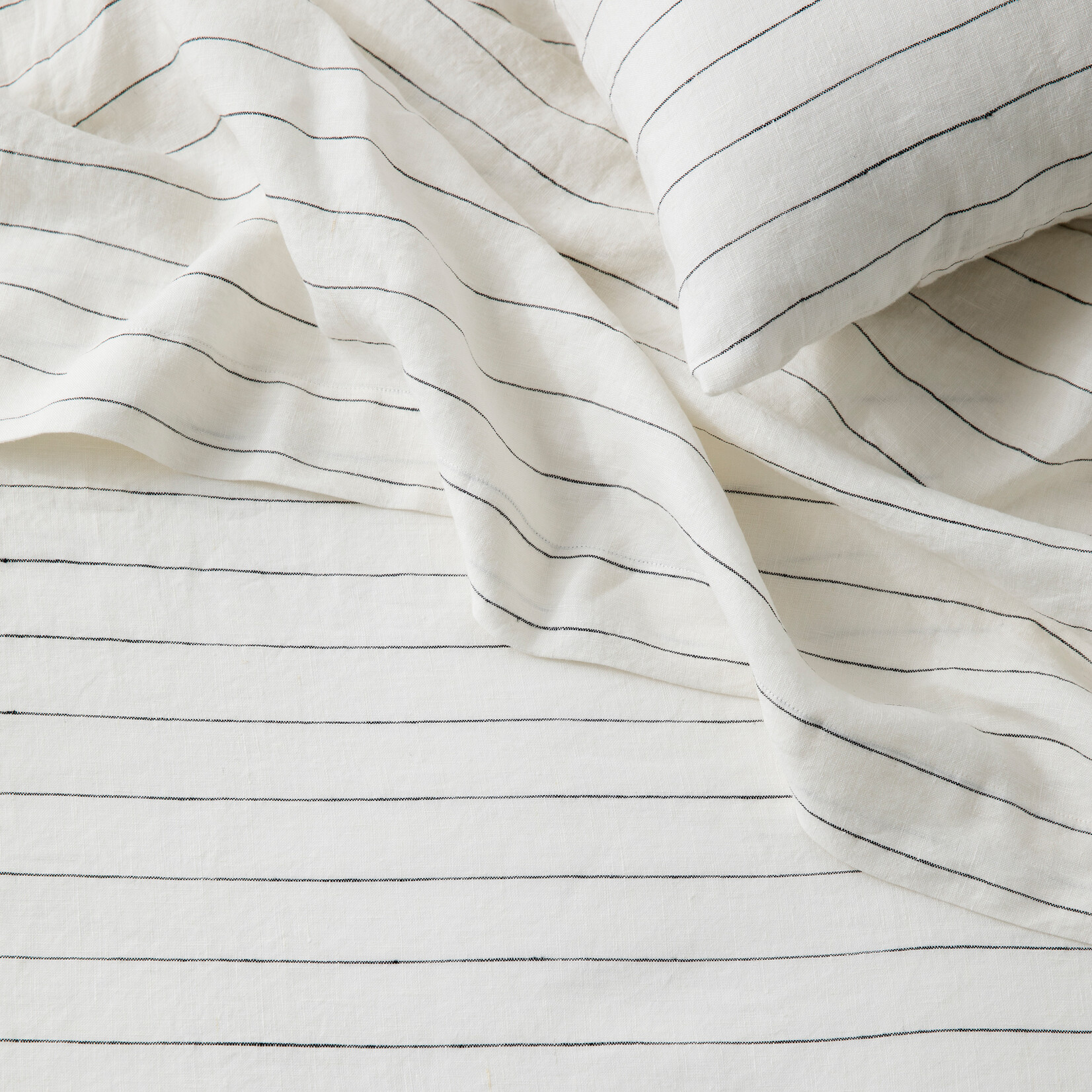Linen Duvet Cover - pencil stripe