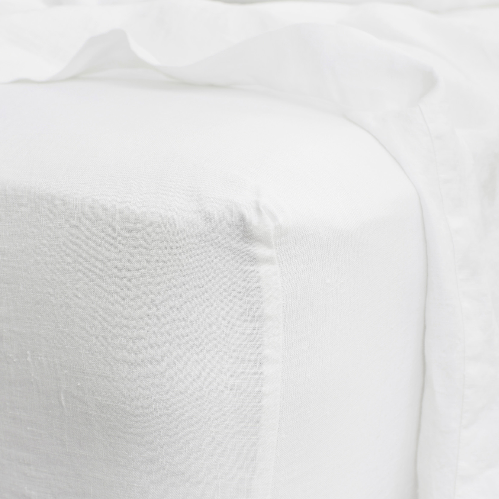 Linen Fitted Sheet- white