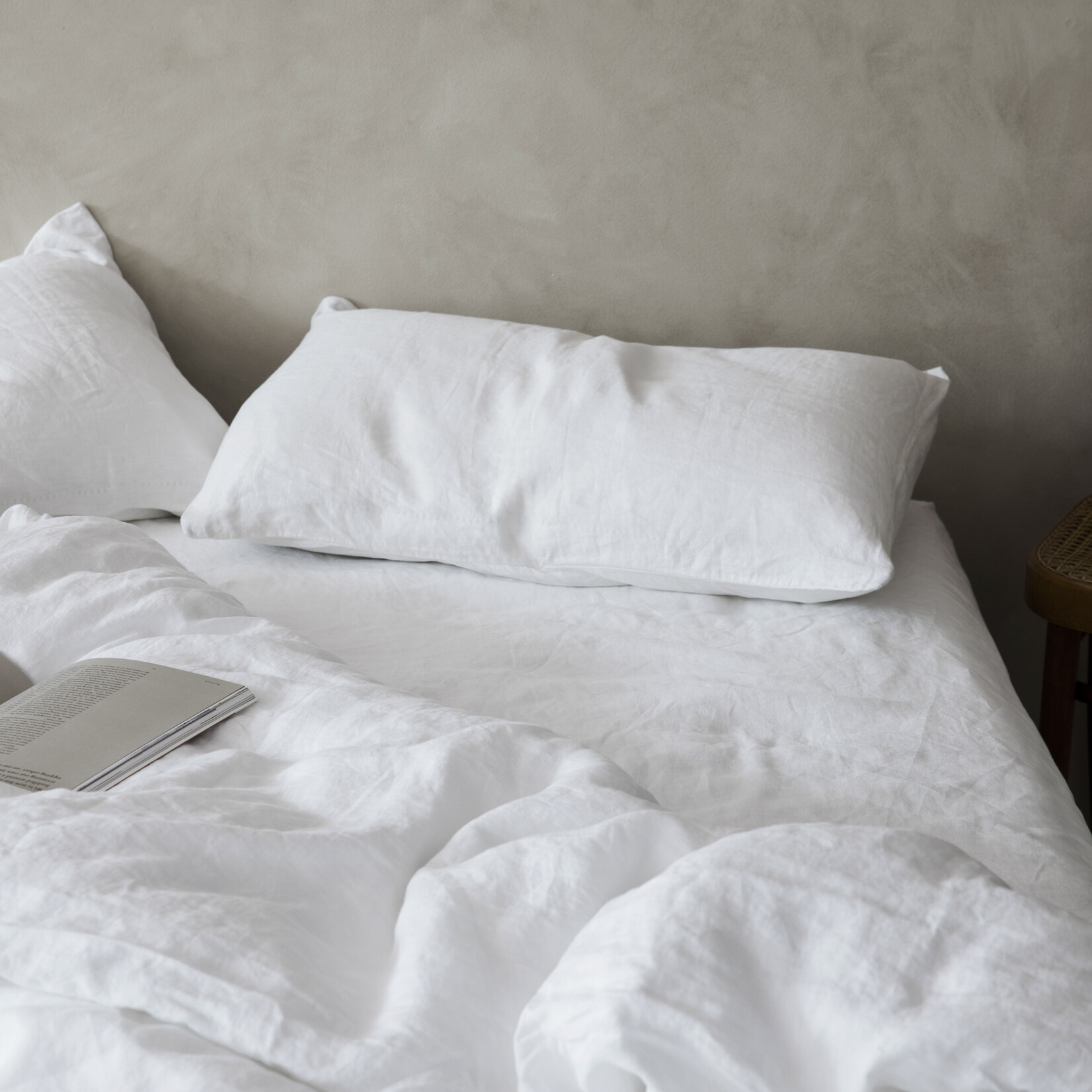 Linen Pillowcase Set - white