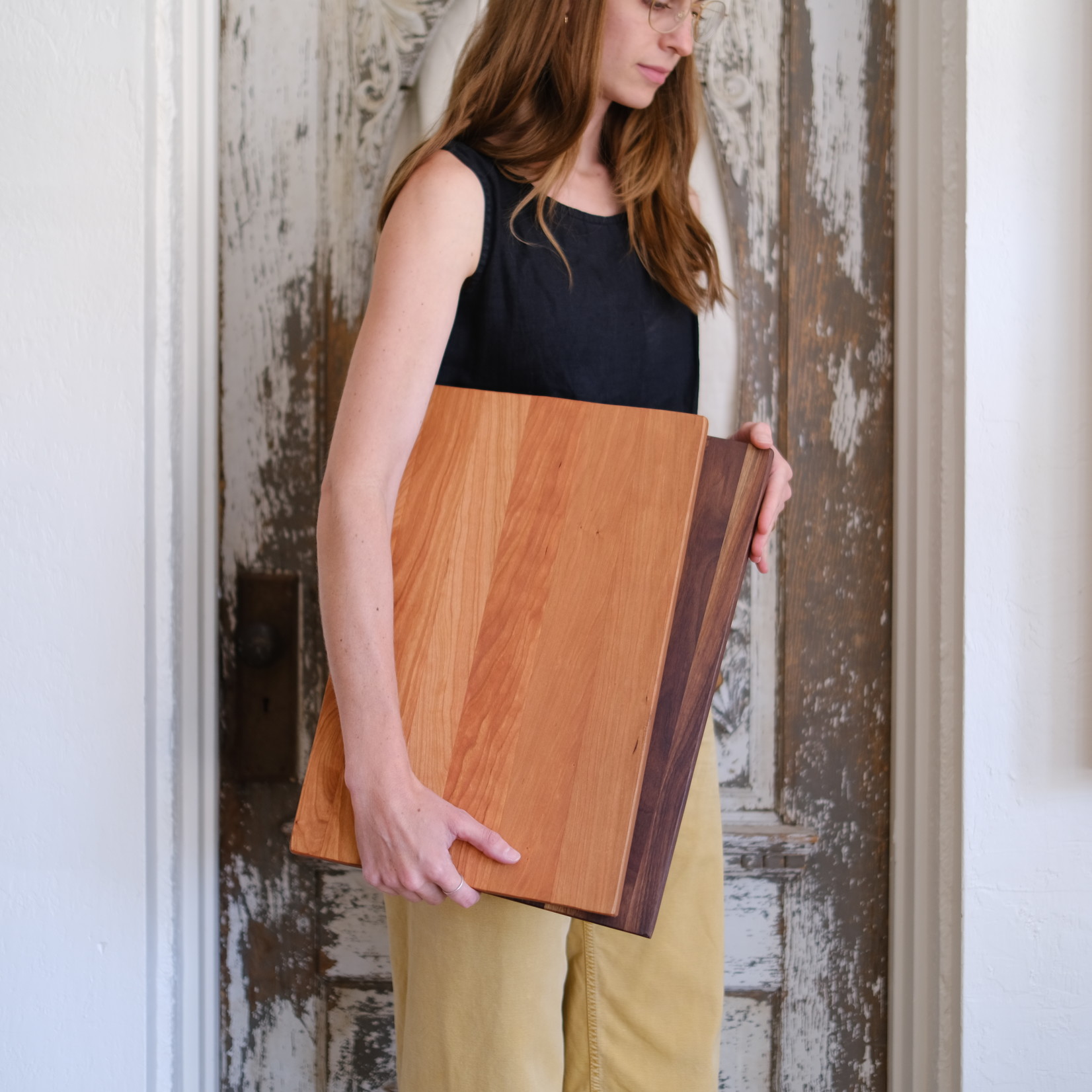 12 x 18 Cutting Board - Walnut (w/ Twisted Ball Handles)