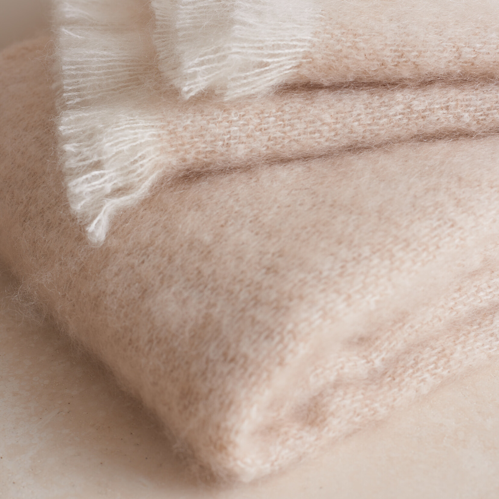 Large Mohair Blanket - fawn