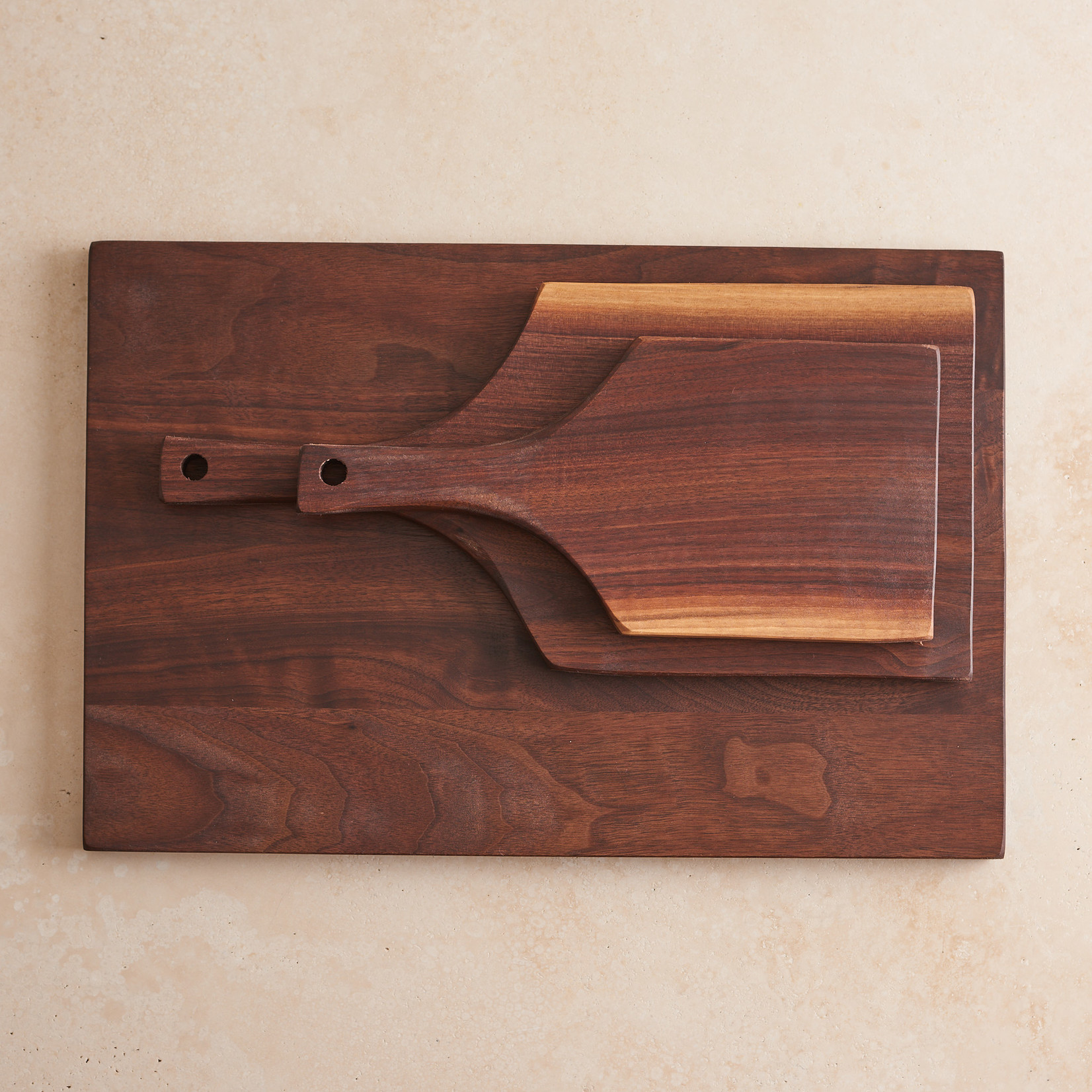 Small wood cutting board with handle