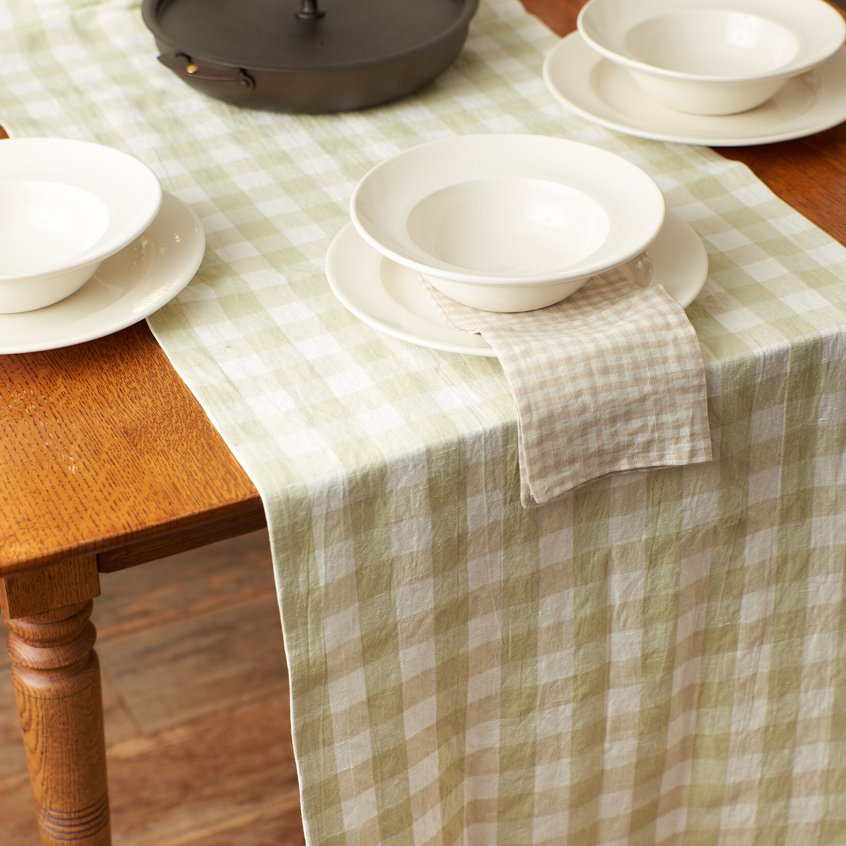 Linen Table Runner - fall sage