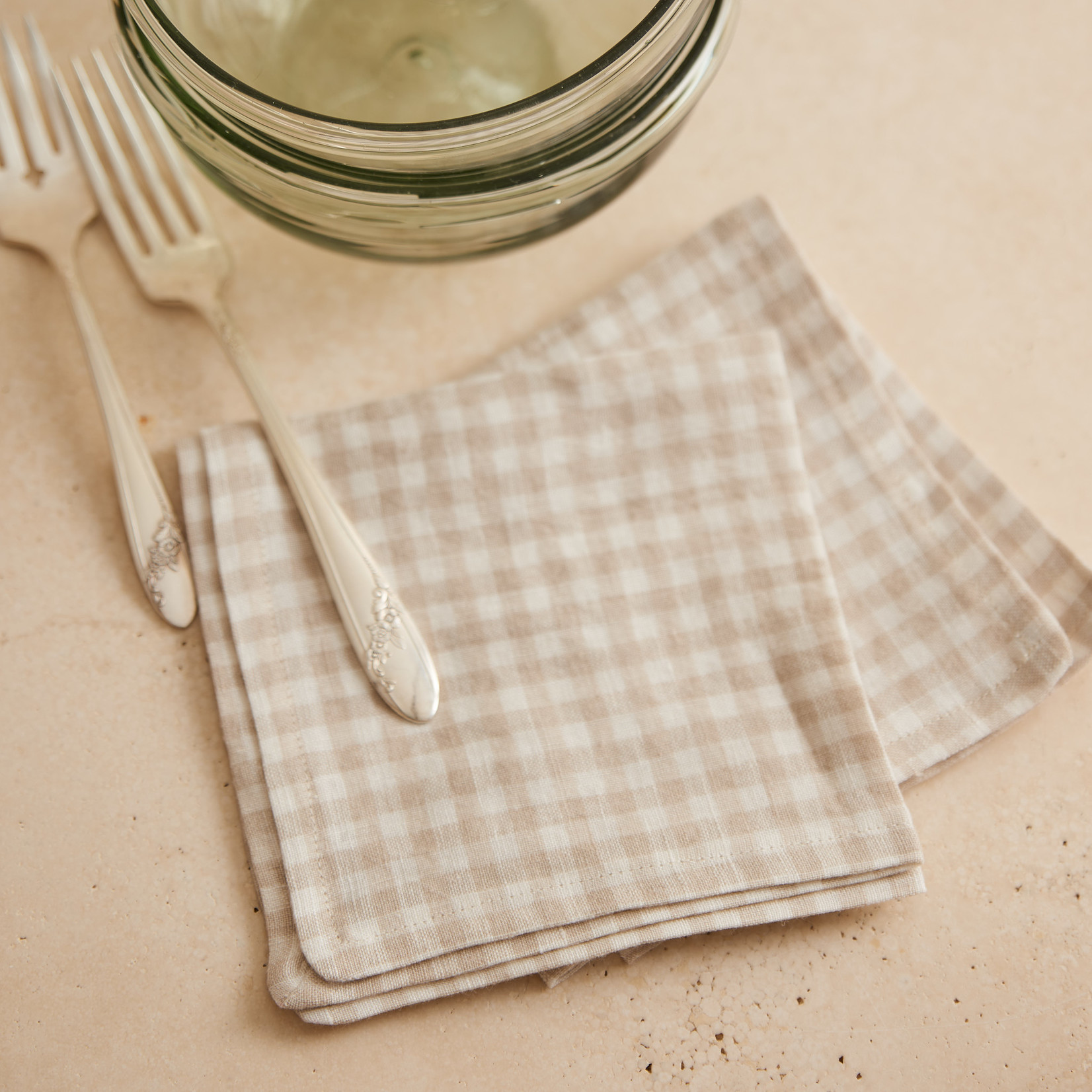 Set of Linen Lunch Napkins winter white Three Bales Home Supply