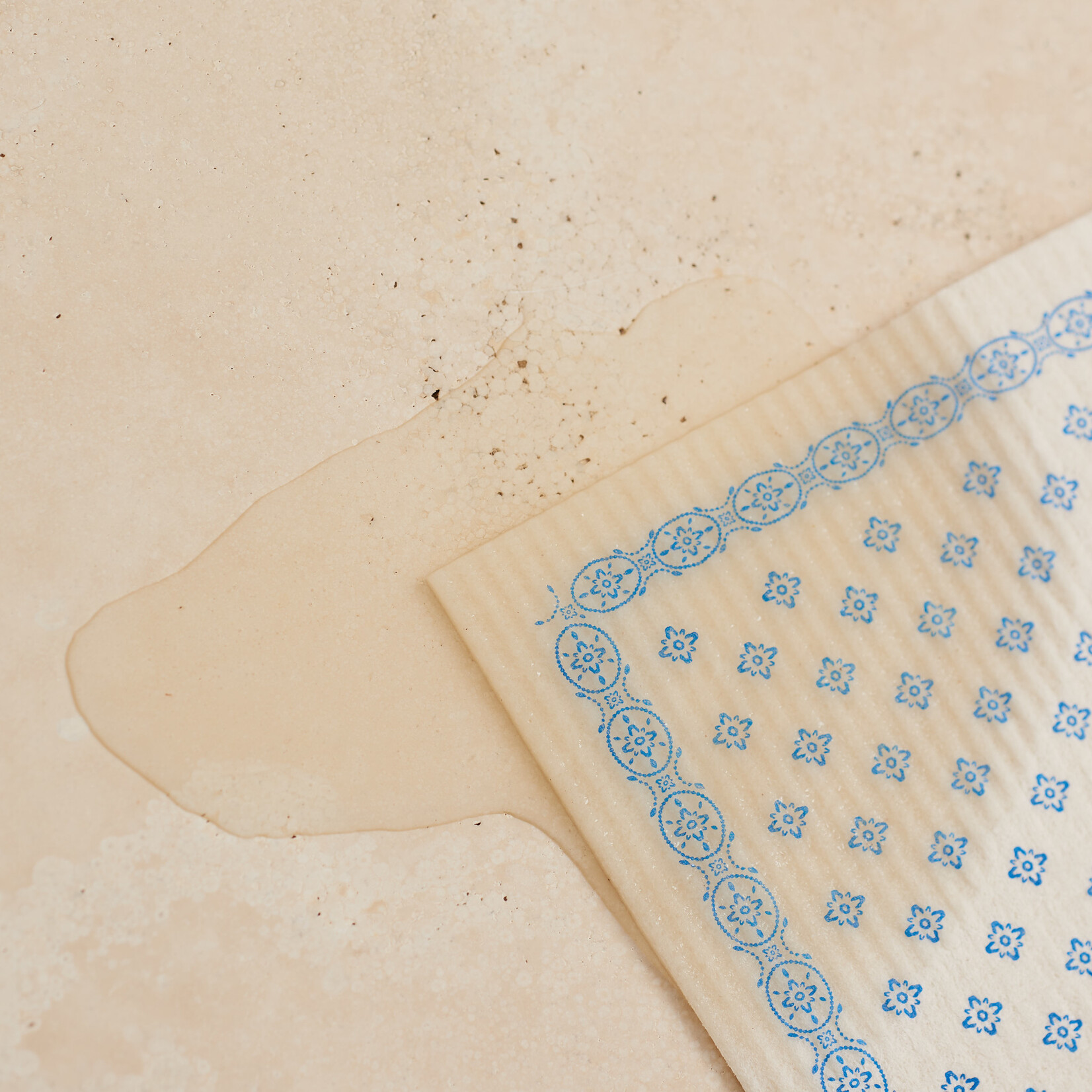 Compostable Dishcloth - blue flower print