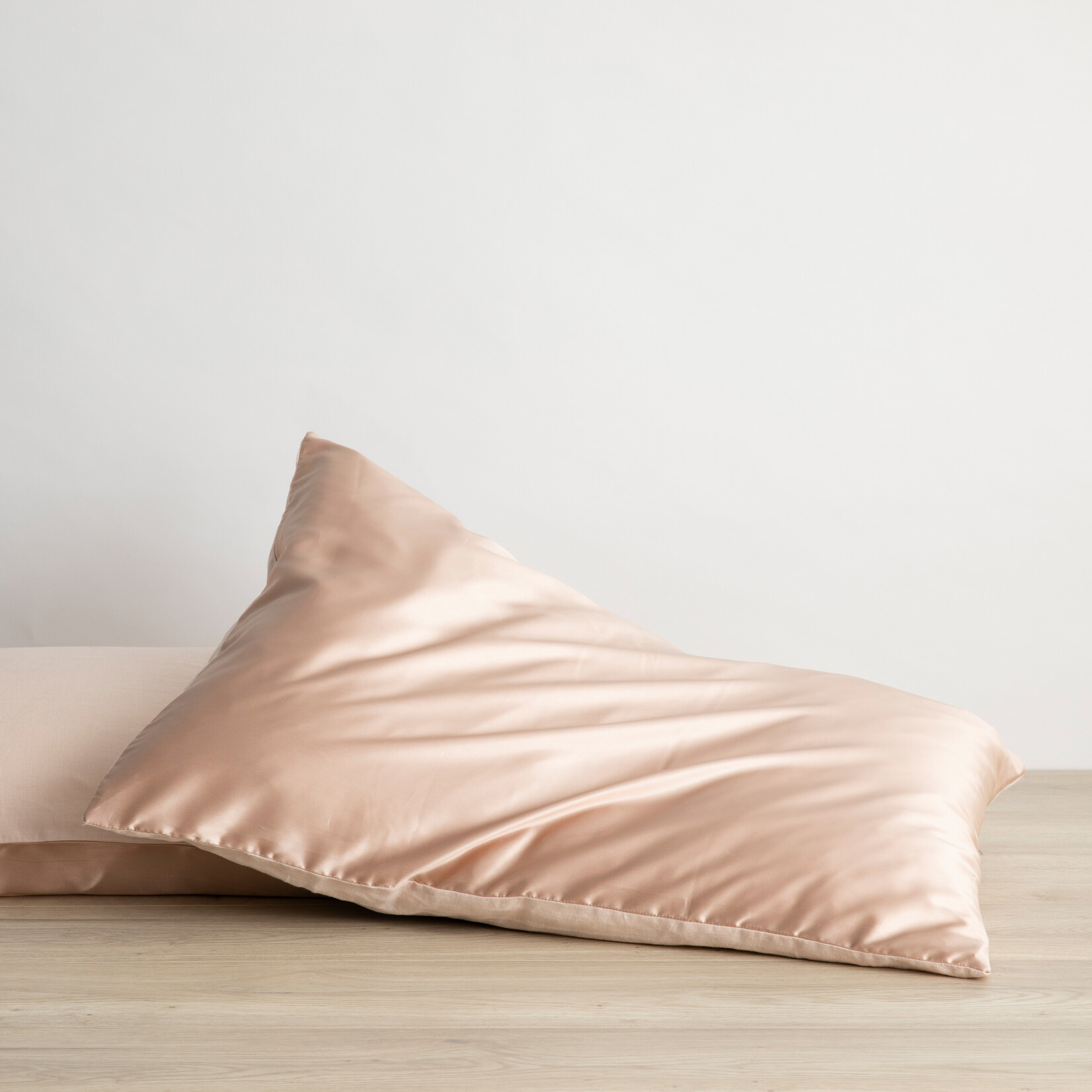 Silk and Linen Pillow Cover - blush