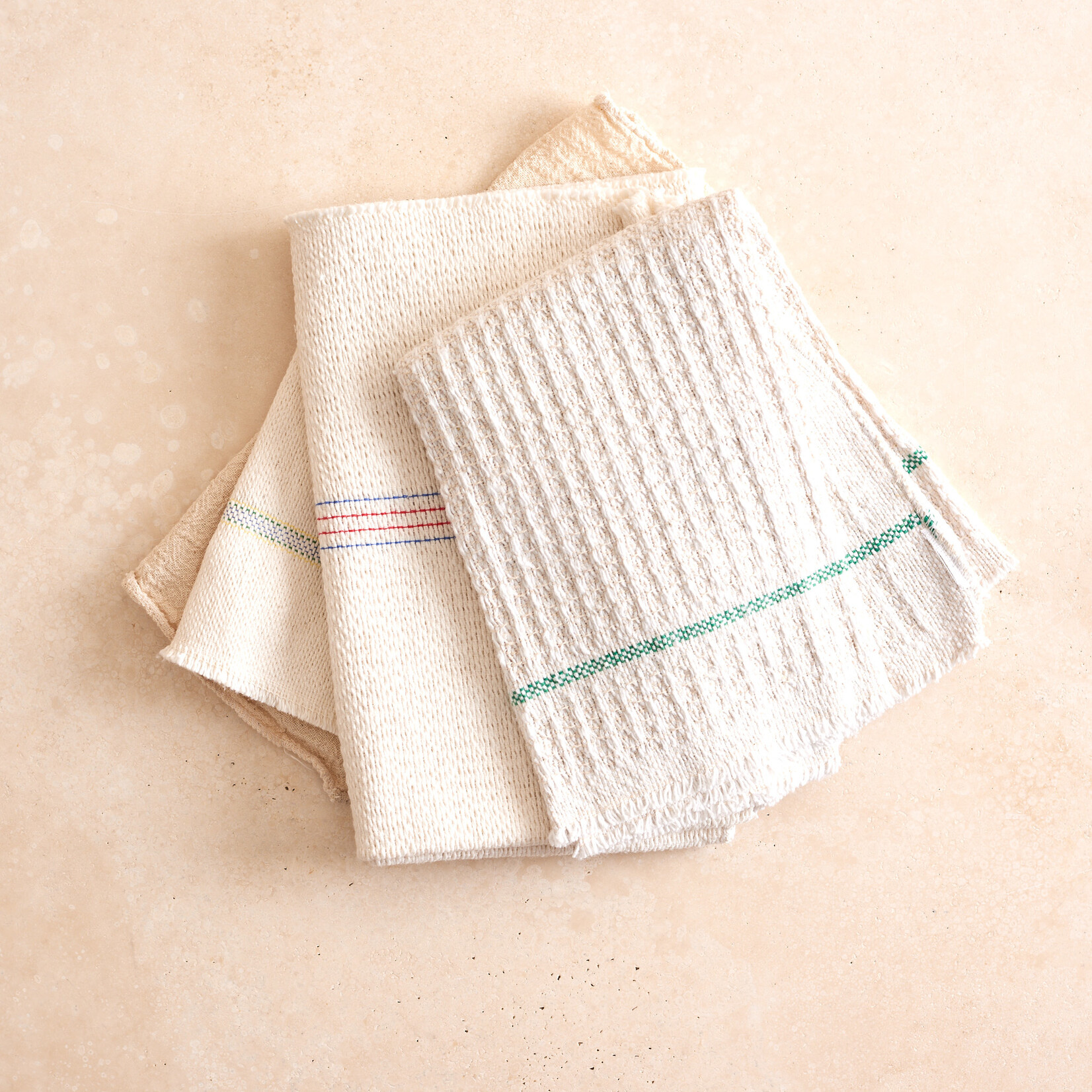Cotton Cleaning Cloth with green stripe