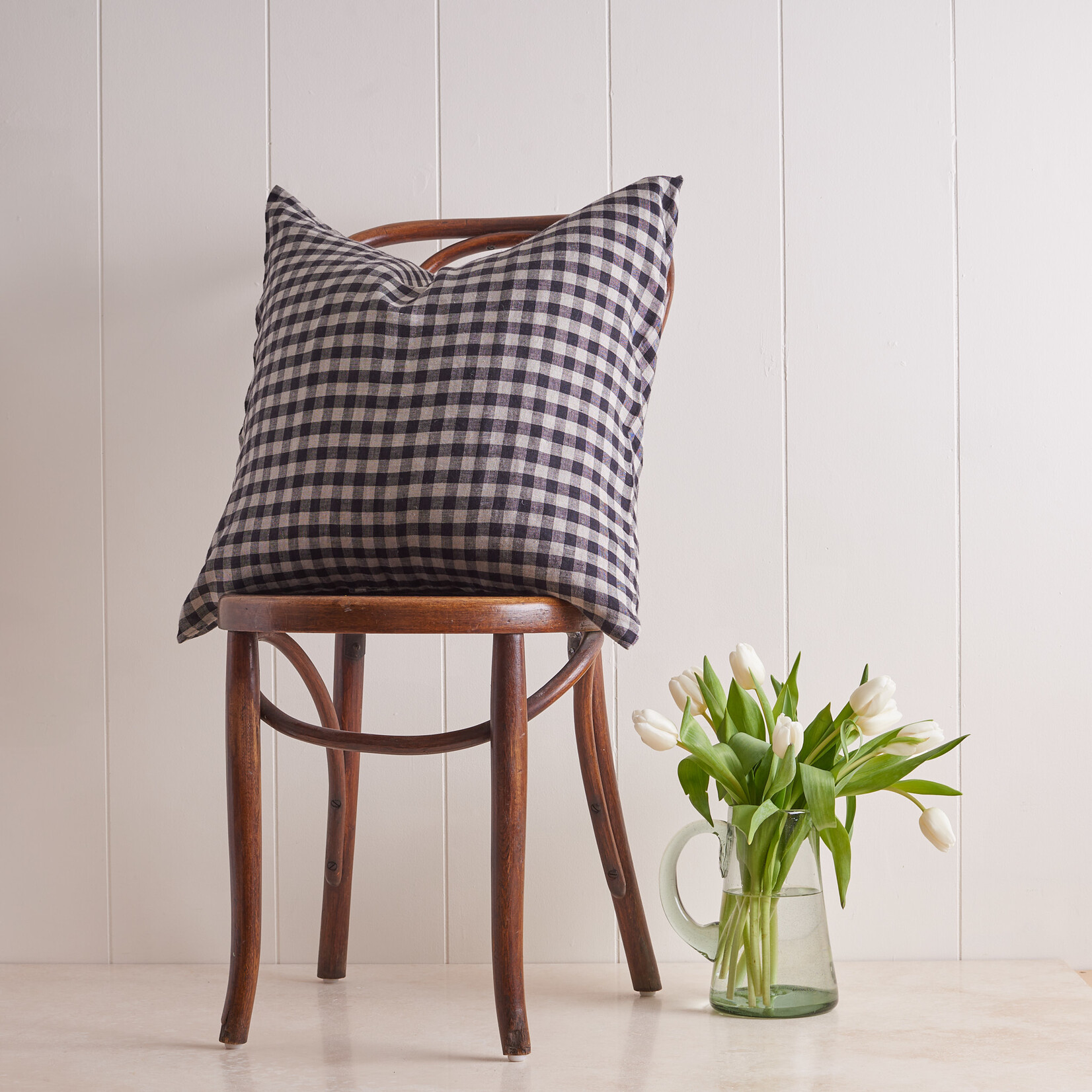 Linen Gingham Pillow Cover - ms lewis