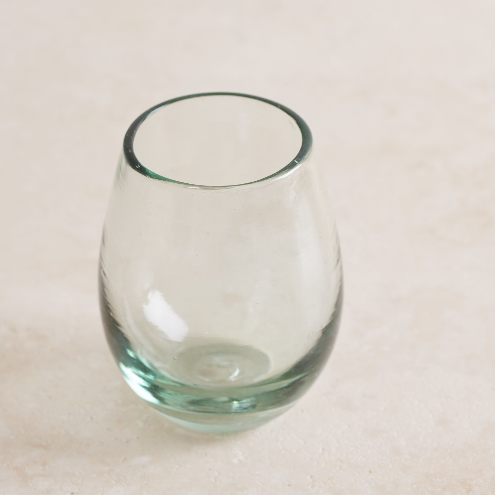 Handblown Oval Glass - clear