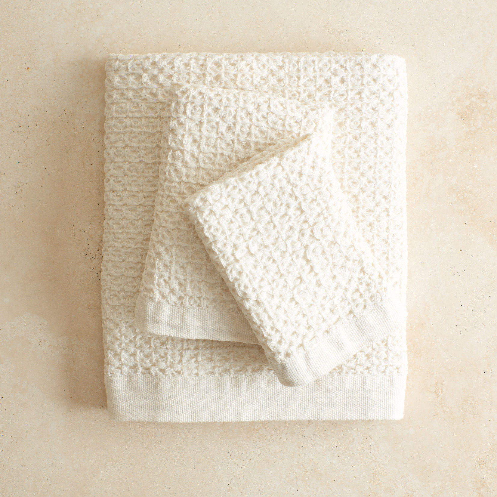 Waffle Weave Hand Towel, Nude