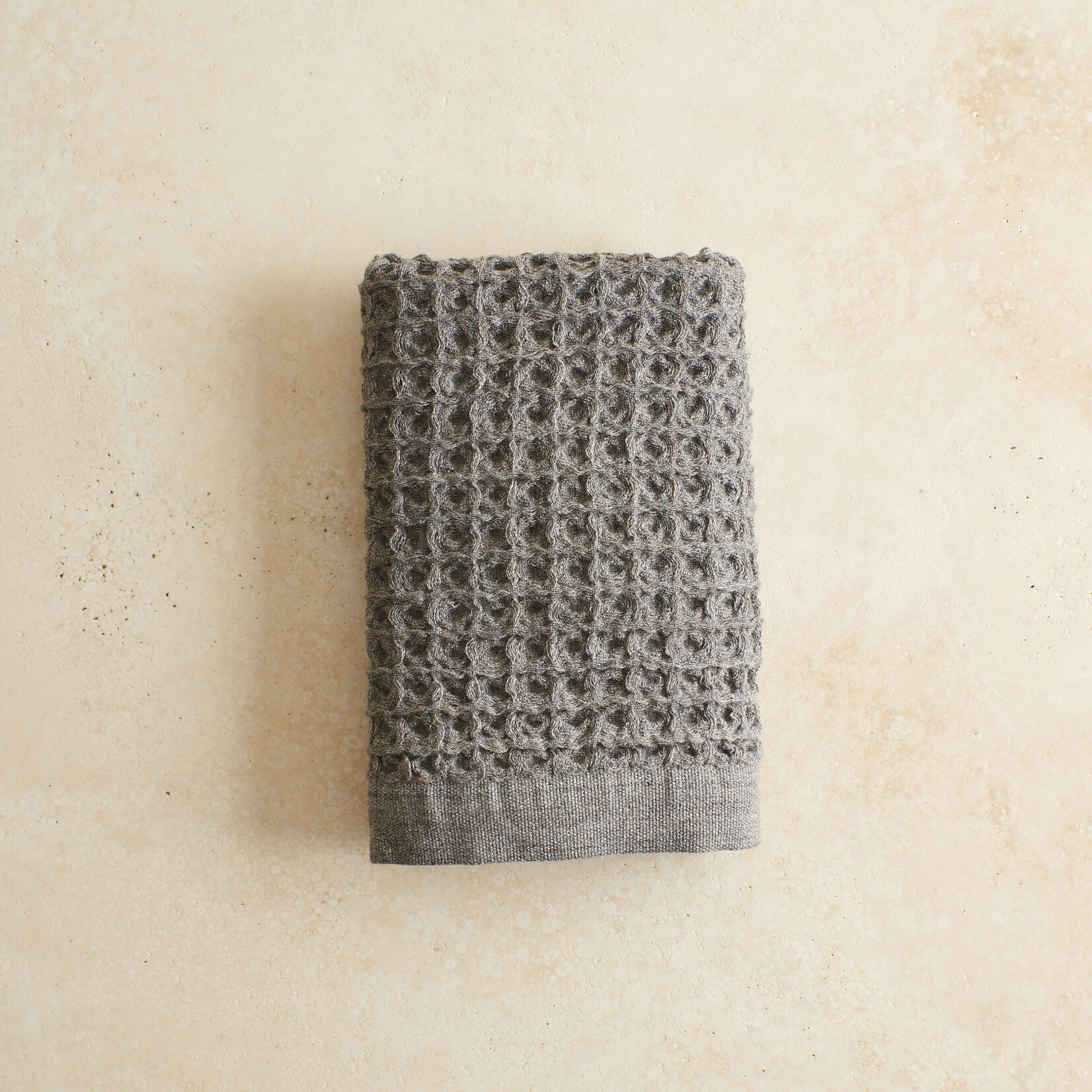 Brown Waffle-Weave Hand Towel