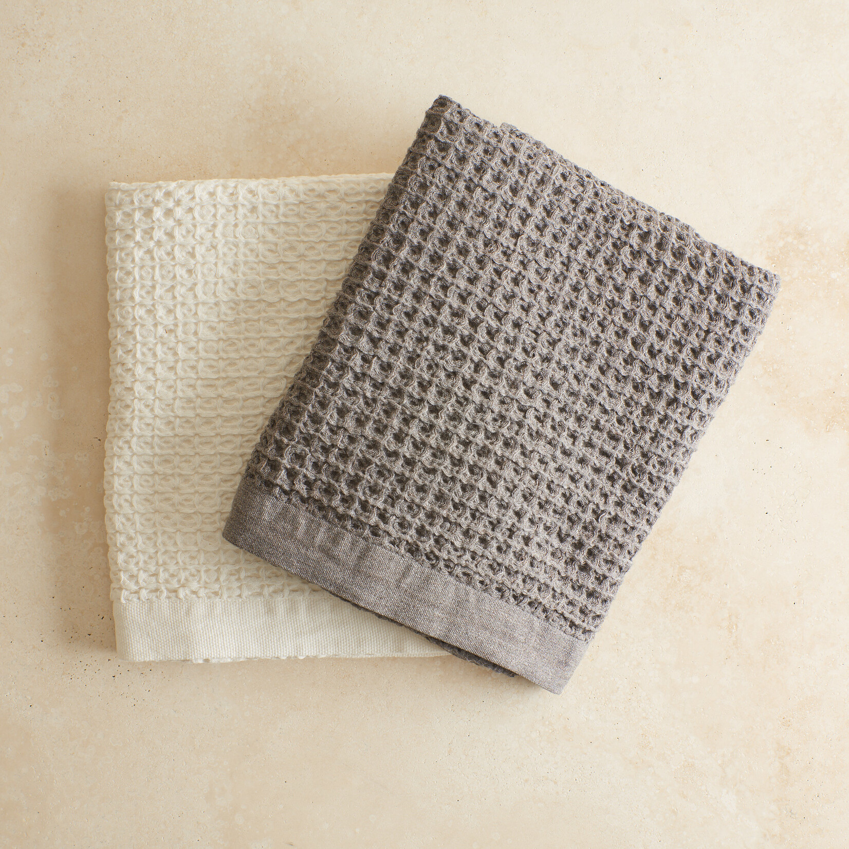 Ivory Waffle-Weave Bath Towel