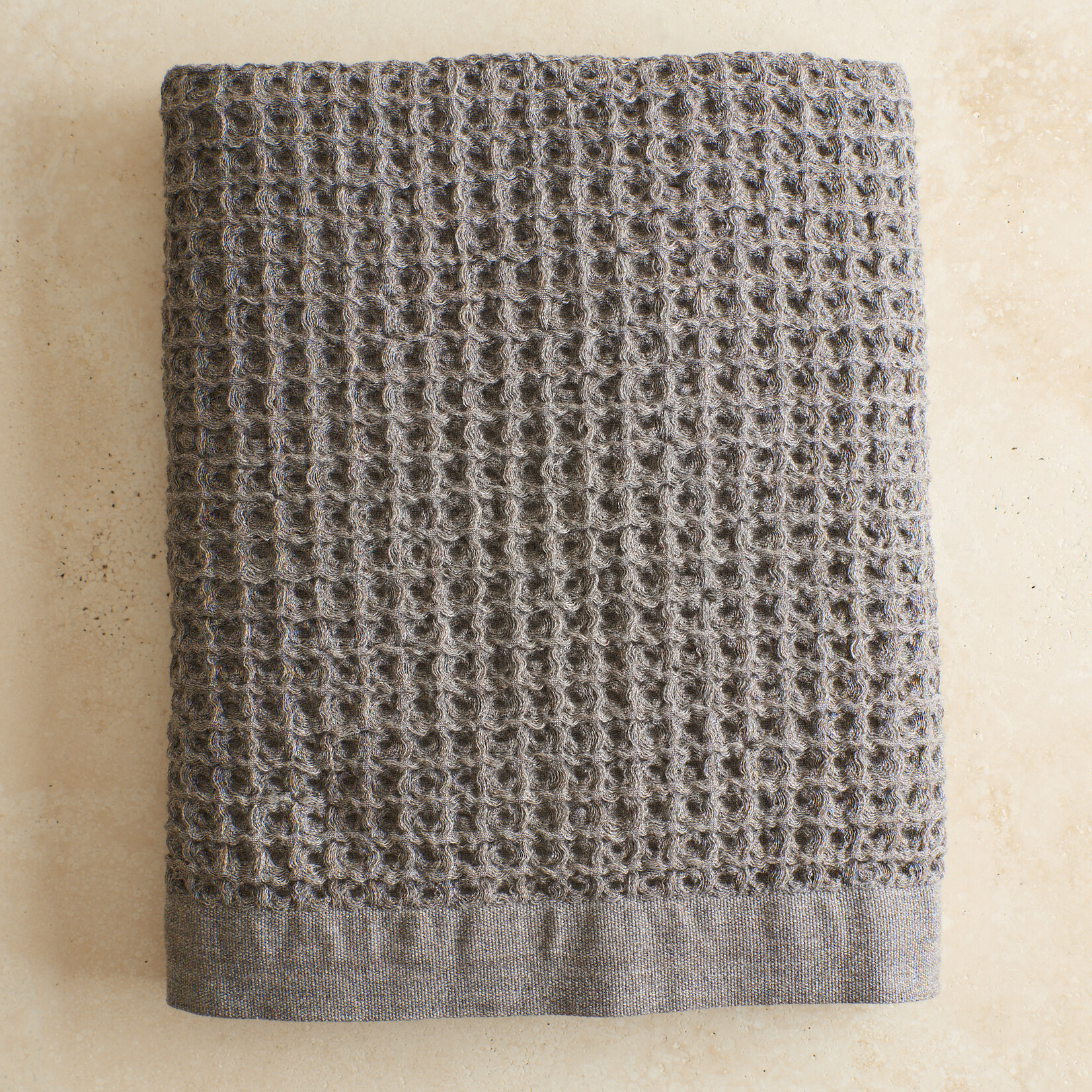 Brown Waffle-Weave Bath Towel