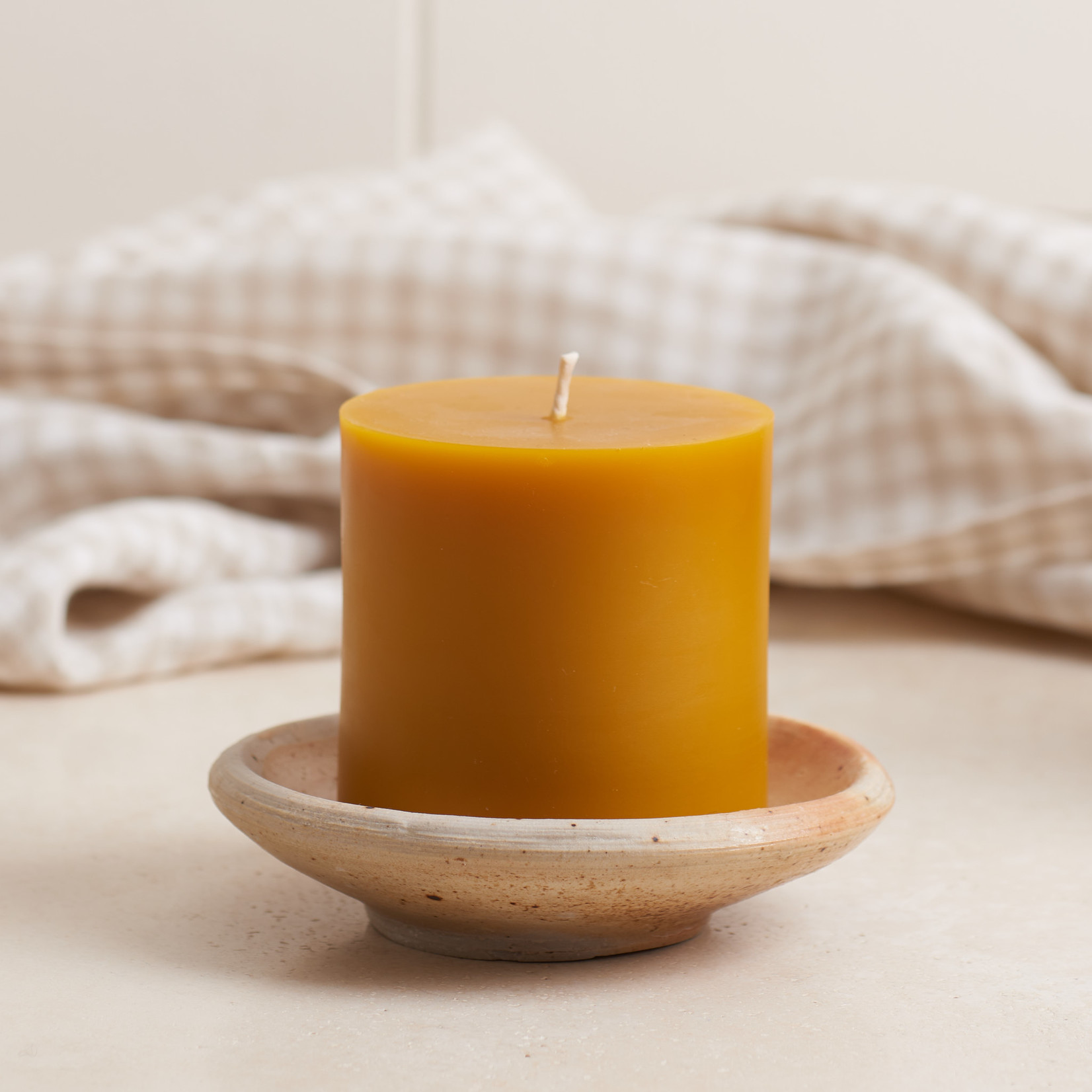 3 x 4 Beeswax Pillar Candle