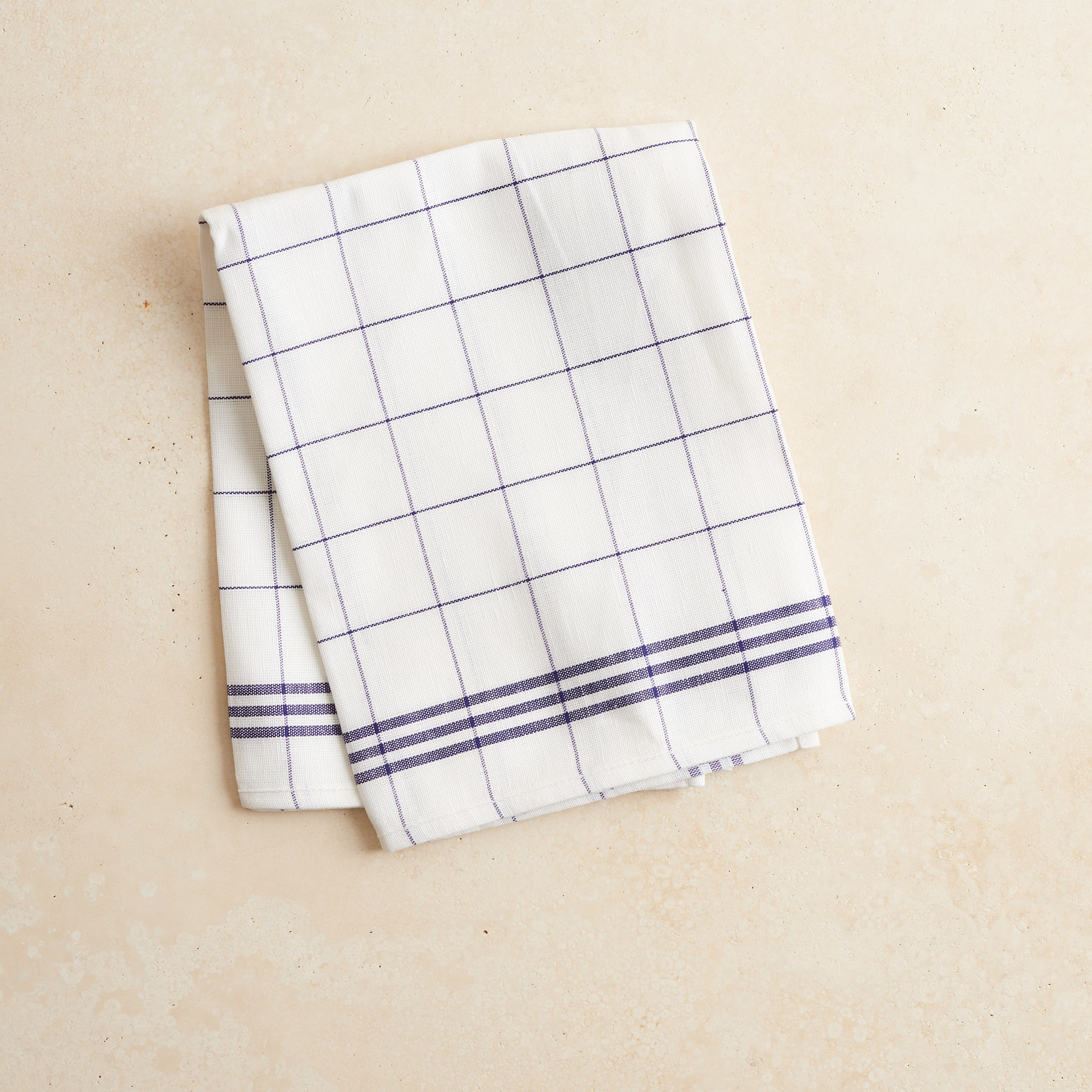 French Cotton Kitchen towel - blue check - Three Bales Home Supply