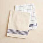 French Linen Kitchen Towel - blue stripe